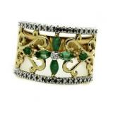 Genuine Emerald & Diamond Accent Ring