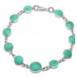 Oval & Round Turquoise Tennis Bracelet