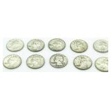 (10) Washington Silver Quarters