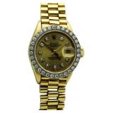 18kt Gold Ladies Presidential Rolex w
