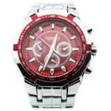 Curren Red Stainless Steel Modern Watch