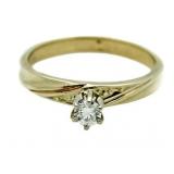 14kt Gold Brilliant 1/5 ct Diamond Solitaire Ring