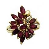 14kt Gold Genuine 2.25 ct Ruby & Diamond Ring