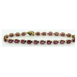 14kt Gold Genuine 6.30 ct Ruby Tennis Bracelet