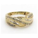14kt Gold Wavelink Diamond Pinkie Ring