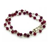 Purple Marble Rosary Bead Necklace