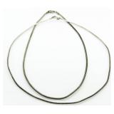 (2) Italian Sterling Silver Necklaces