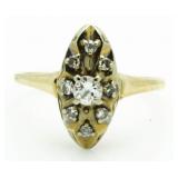 14kt Gold Antique Diamond Solitaire Ring
