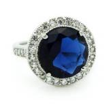 Round 6.40 ct Sapphire Solitaire Ring