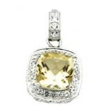 Cushion Cut Canary Yellow Designer Pendant