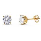 Brilliant 4.00 ct White Topaz Solitaire Earrings