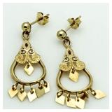14kt Gold Vintage Large Gold Earrings
