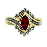 10kt Gold Ruby & Diamond Cocktail Ring