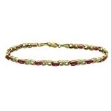 10kt Gold Ruby & Diamond Infinity Tennis Bracelet