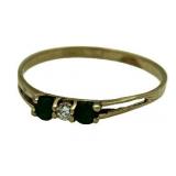14kt Gold Genuine Emerald & Diamond Ring