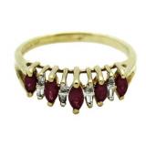 10kt Gold Ruby & Diamond Anniversary Ring