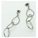 14kt White Gold Large Dangle Earrings
