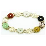 14kt Gold Genuine Jade Estate Bracelet