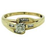 10kt Gold Brilliant Diamond Solitaire Ring