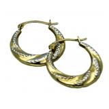 14kt Yellow & White Gold Hoop Earrings
