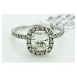 14kt Gold Cushion Cut 1.41 ct VS Diamond Ring
