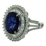 18kt Gold Oval 11.74 ct Sapphire & Diamond Ring