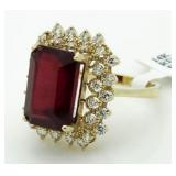 14kt Gold 13.93 ct Ruby & Diamond Ring