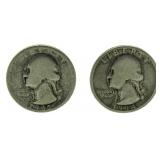 (2) 1934 & 35-D Silver Washington Quarters