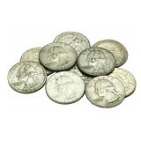 (10) Washington Silver Quarters