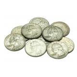 (10) Washington Silver Quarters