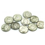 (10) Washington Silver Quarters