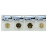 (4) SP69 Satin Finish Presidential Dollars