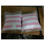 Pink Striped Accent Pillows