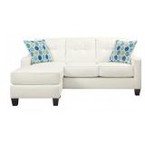 Ashley 6870468 White Cloth Chaise Sleeper Sofa