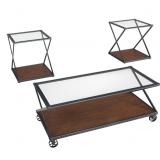 Ashley T049 3P Glass Top Table Set