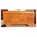 Vintage Satin Burled Blanket Chest