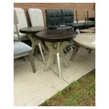 Silver legged end tables