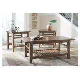 Ashley T128 Designer 3 pc Coffee & 2 End Tables