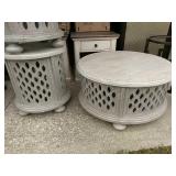 Distressed Gray 3 pc Round Coffee & 2 End Tables