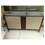 Mid Century Style Silver & Walnut Dining Server