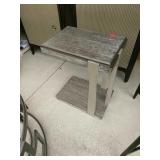 Silver chair side end table