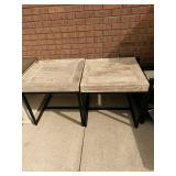 Rustic White Oak End Tables