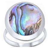 Large Abalone Shell Ladies Cocktail Ring