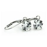 Brilliant 3.00 ct White Topaz Solitaire Earrings