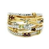 Genuine Ruby, Sapphire & Emerald Ring