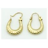 14kt Gold Shell Hoop Earrings