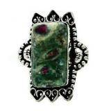 XL Vintage Style Ruby in Fuchsite Designer Ring
