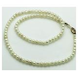 14kt Gold Genuine 18" 4.25 mm Pearl Neclace