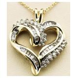 10kt Gold Large 1.00 ct Diamond Pendant