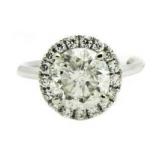 14kt Gold Brilliant 3.73 ct Diamond Solitaire Ring